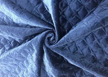 दोहरी परत रजाई बना हुआ नेवी ब्लू 320GSM 93% पॉलिएस्टर बिस्तर के लिए मखमली कपड़े