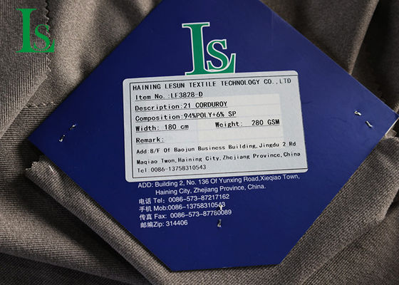 220जीएसएम-280 जीएसएम पोलीस्टर कॉर्डवोय कपड़े मध्यम के लिए