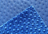 200GSM उभरा हुआ मखमली कपड़ा / सोफा पॉलिएस्टर मखमल असबाब कपड़ा प्रशिया नीला
