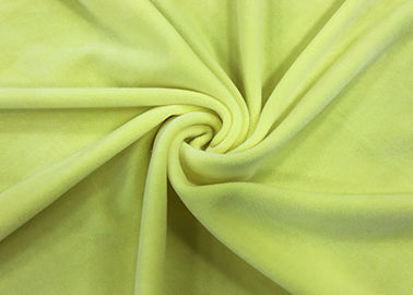 300GSM ताना बुनाई खिंचाव मखमल कपड़े हल्के पीले रंग 92% पॉलिएस्टर
